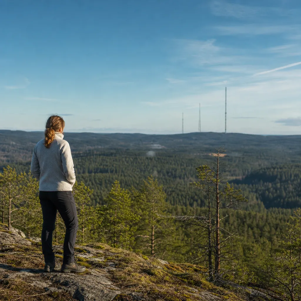Svenskt landskap med mobilmaster