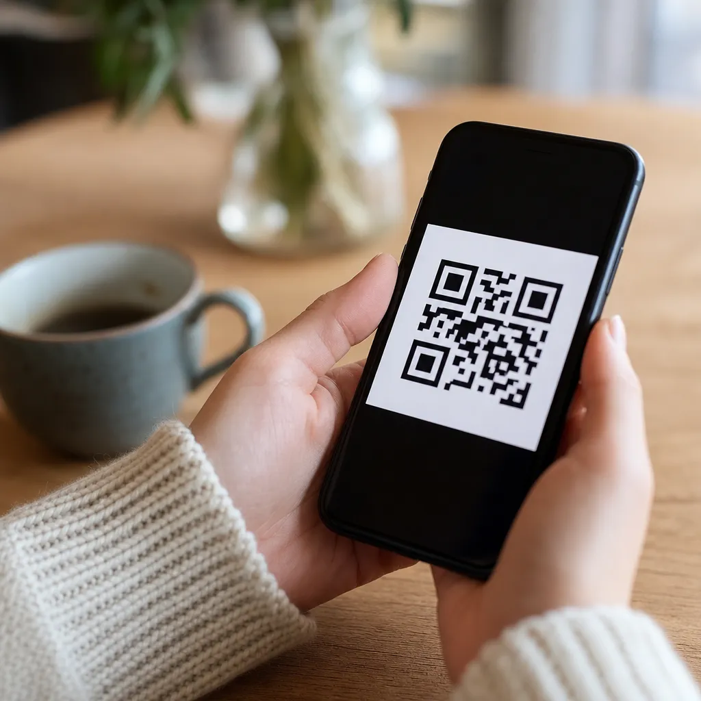 Mobiltelefon med QR-kod