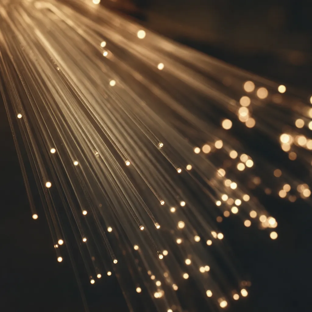 Ljusstrålar genom fiberoptik