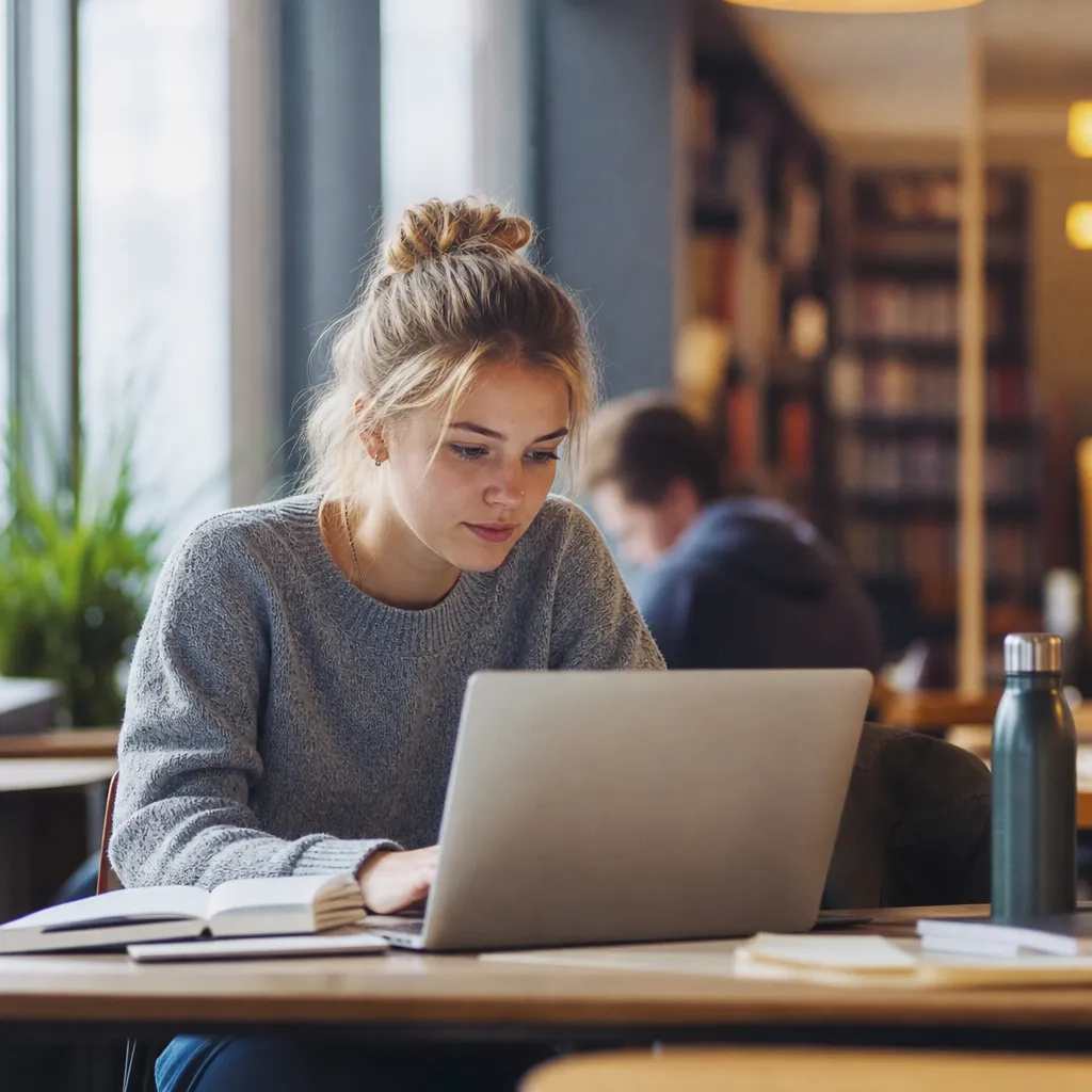 Student med laptop